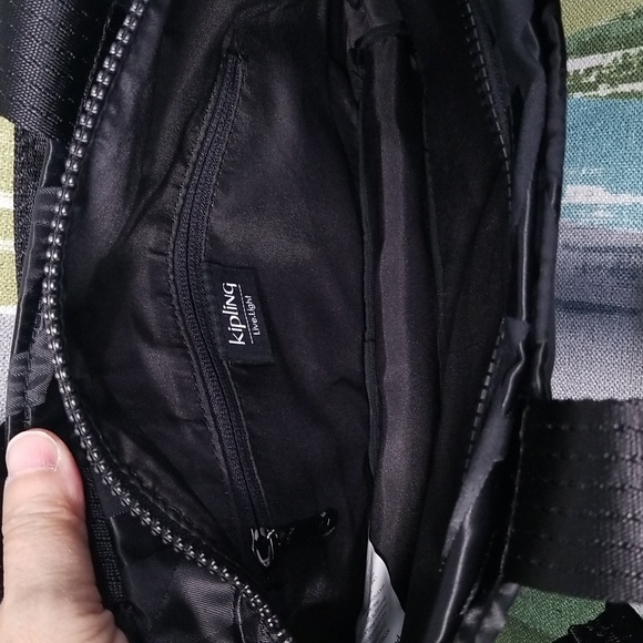 Kipling Minta Shoulder Bag In Black Printed K Pattern - Picture 13 of 13